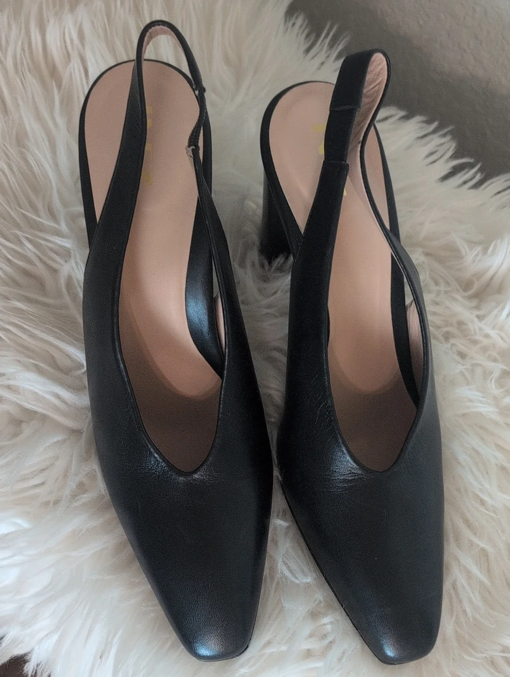 INEZ - Leather Women’s Black Slingbacks Heels